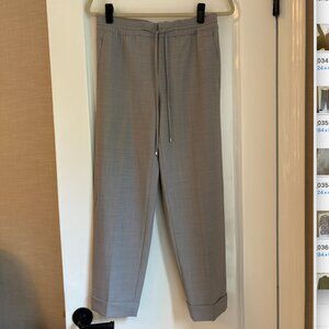 NWT Club Monaco Womens Pull-on Trousers Pants Light Gray size 0 Tie Waist Wool